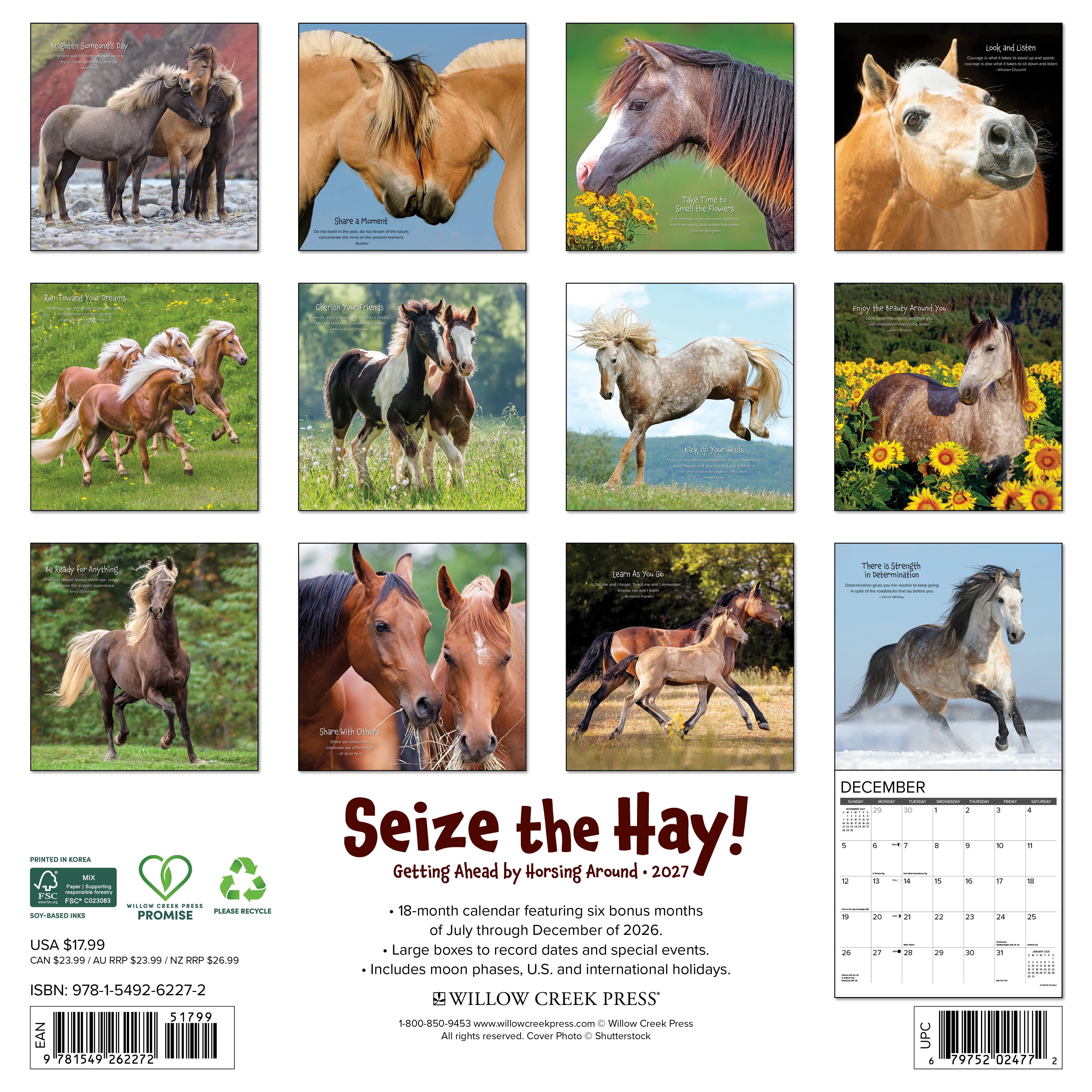 Willow Creek Press, Seize the Hay 2027 Wall Calendar