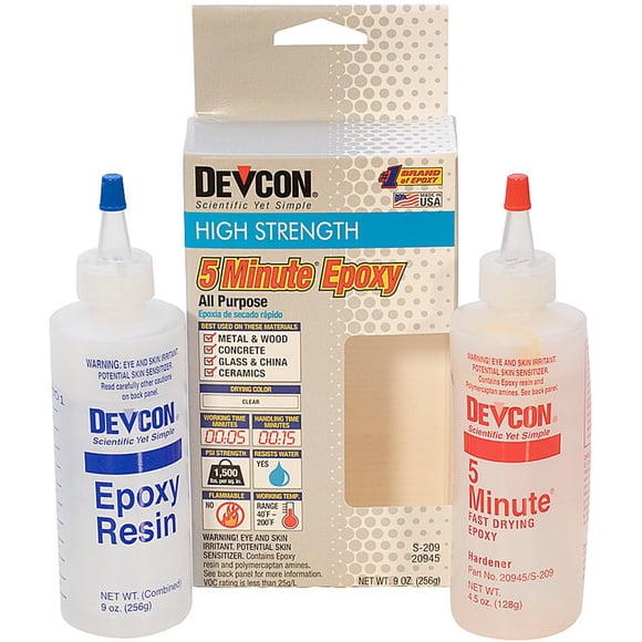 Epoxi Devcon GLU-720.90, 5 minutos, 250 ml (2 botellas)