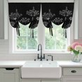 thumbnail image 4 of Black Dandelion Balloon Curtains for Windows, Bedroom Curtains 54 Inch Length, Spring Modern Minimalist Country Flower Tie Up Curtains Panels Thermal Insulated Bathroom Curtains Window 42"x54", 4 of 8