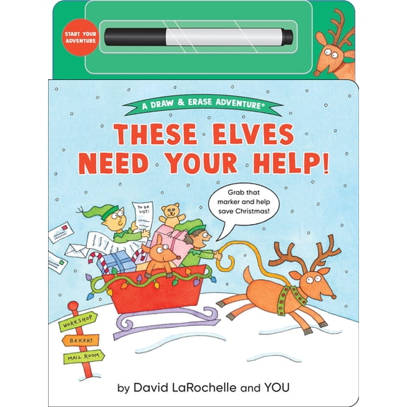 A Draw & Erase Adventure These Elves Need Your Help!, (Board Book)