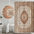 thumbnail image 7 of Burnt Orange Boho Bathroom Shower Curtains with 12 Hooks Polyester Waterproof Shower Curtain for Stalls and Bathtubs Vintage Ethnic Geometric Southwestern Decorative Bathroom Curtain 66x72 Inches, 7 of 7