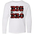 thumbnail image 3 of Inktastic Big Bro Buffalo Plaid Brother Long Sleeve Youth T-Shirt, 3 of 5