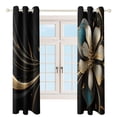 thumbnail image 3 of Abstract Flowers Blackout Curtains for Bedroom Curtains Insulated Room Darkening Window Drapes for Living Room, 3 of 7