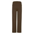 thumbnail image 6 of QATAINLAV Womens Solid Color Elastic Waisted Trousers Fall Casual Stretchy Long Pants Sports Workout Flare Leggings, Brown, L, 6 of 9