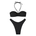thumbnail image 4 of Bixock Swimsuit for Women,Bikinis Sets for Women,Women's Swimsuit Solid Color Bikini with Padded Bra No Underwire 2 Piece Swimwear Set, 4 of 4