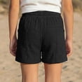 thumbnail image 3 of Girl Shorts Loose Fit Black Shorts Elastic Boys Uniform Pants 6-7 Years, 3 of 4