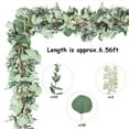 thumbnail image 6 of Scidweet Christmas Greenery Garlands, 6.56 ft Artificial Greenery Eucalyptus leaf Garland with White Buds for Home Wedding Party Table  Mantle Holiday Christmas Decorations, 6 of 7