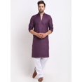 thumbnail image 1 of eloria Men's Traditional Purple Regular Kurta with Salwar, 1 of 7