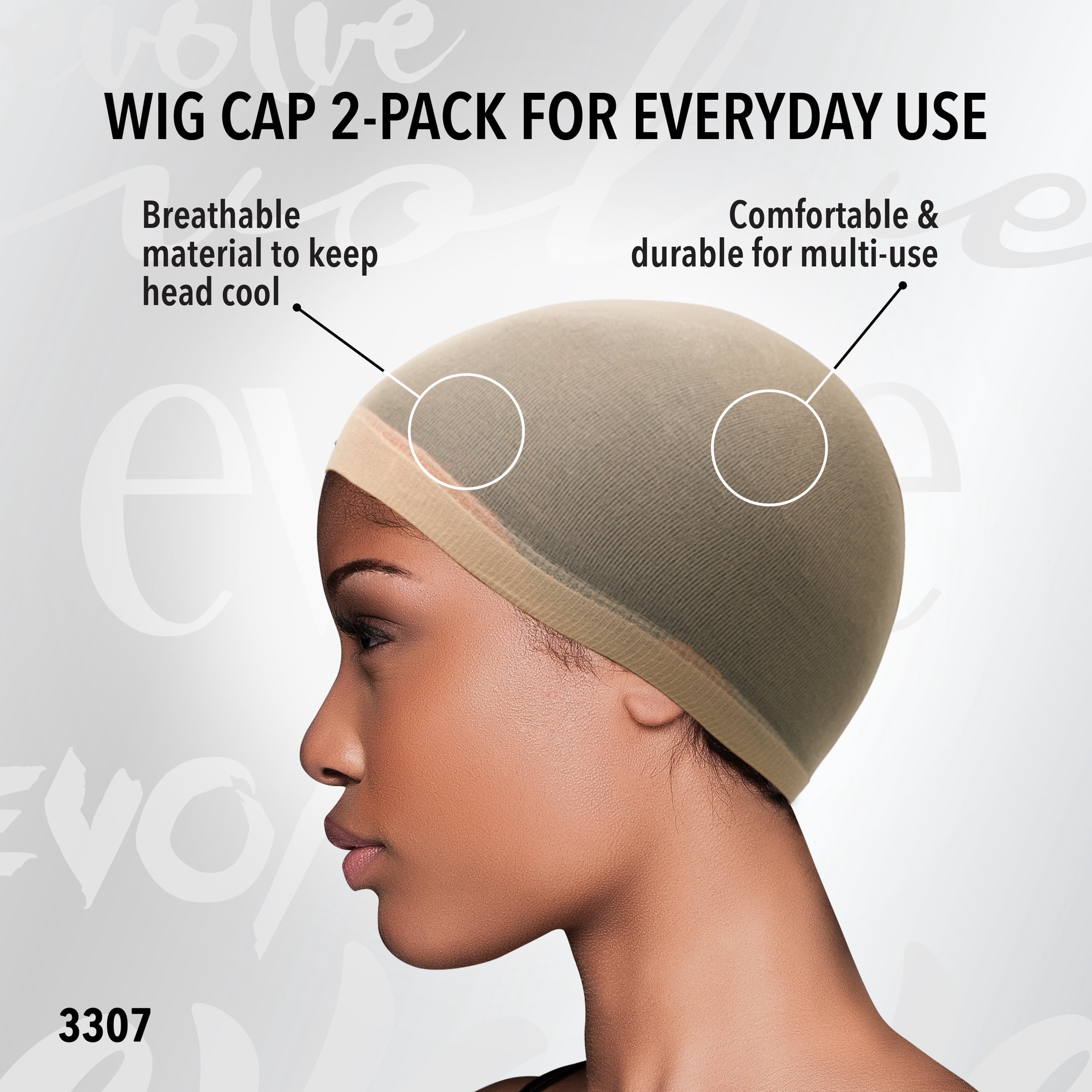 (6 pack) Evolve Wig Cap Neutral 2 Pack