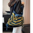 thumbnail image 2 of Kukuzhu Knitted Tote Bag Womens Tassel Shoulder Bag Striped Large Hobo Bag Purses Reusable Shopping Bags Handbags for Women, 2 of 5