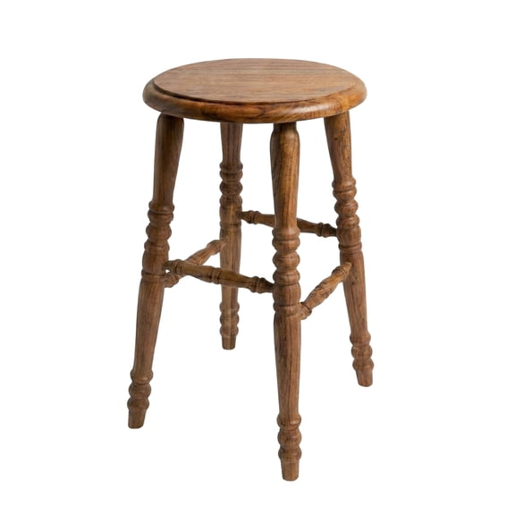 East at Main Backless Wooden Counter Bar Stool, Natural Rustic (Set of 1)