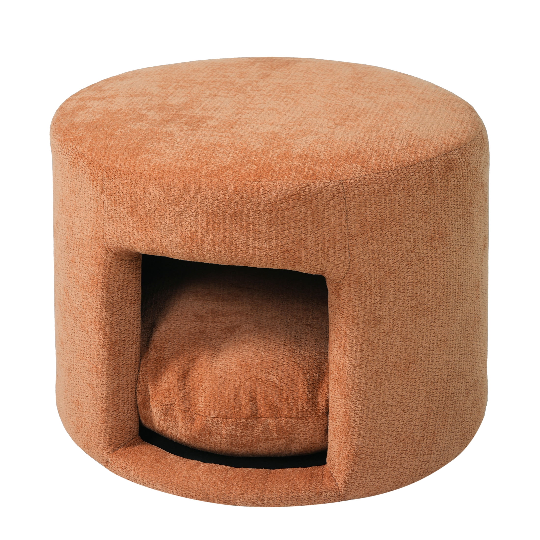 Christopher Knight Home 23.6" Pet Friendly Ottoman with Removable Cushion and Hidden Nook, Orange