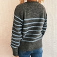 thumbnail image 6 of Goodtrade8 Sweaters for Women Tunic Striped Pullover Long Sleeve Casual Crew Neck Sweater Women Tops, 6 of 6