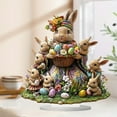 thumbnail image 4 of Easter Bunny Decorations for The Home,Easter Bunny Table Top Sign Easter Bunny Egg for Table,2d Tiered Tray Decoration,Spring Centerpiece Ornament for Home Dining Or Coffee,Bunny Tabletop Decor, 4 of 9