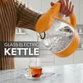 thumbnail image 2 of OVENTE Electric Kettle, 1.5L Borosilicate Glass Countertop Water Heater and Boiler for Coffee or Tea, BPA-Free, Auto Shut-Off, Boil-Dry Protection, Removable and Washable Spout Filter, Orange KG83O, 2 of 8