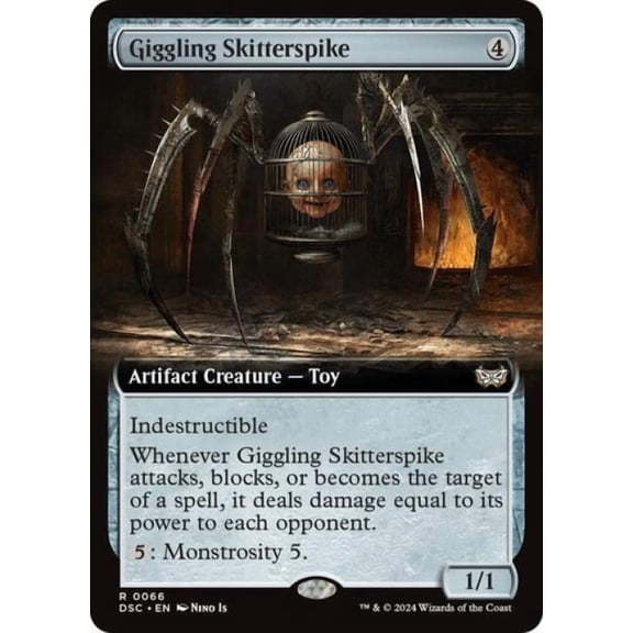 Magic the Gathering - Commander: Duskmourn: House of Horror - Giggling Skitterspike (Extended Art) Near Mint