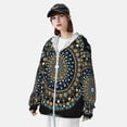 thumbnail image 4 of Pofeuu Dot Mandala Print Sun Protection Outdoor Lightweight Full Zip UV Cooling Hoodie Long Sleeve Summer Clothing for Outdoor Hiking-Medium, 4 of 5