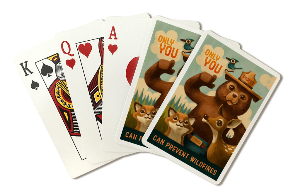 Only You Smokey Bear Unique Art Playing Cards Lantern Press Artwork 52 Card Deck with Jokers in Box Oil Painting