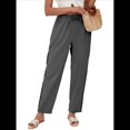 thumbnail image 3 of Pantalones de con Cordón Ajustable para Mujer, Pantalones de Playa de Verano con Cintura Elástica. Gris XL, 3 of 10
