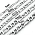 thumbnail image 3 of 5 Meter Wholesale Stainless Steel Necklace Figaro Hexagon Curb Cuban Chain Bulk, 3 of 9