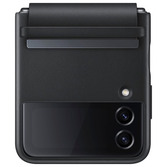 Genuine Samsung Flap Leather Cover Case for Galaxy Z Flip 4 - Black