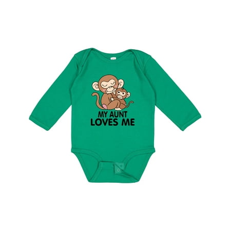 

Inktastic My Aunt Loves Me Gift Baby Boy or Baby Girl Long Sleeve Bodysuit
