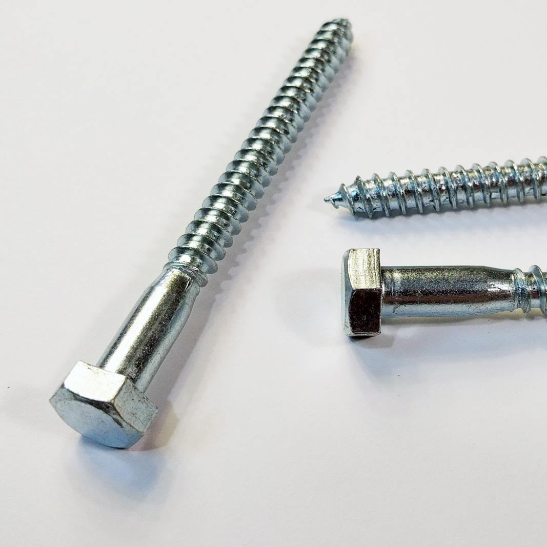 (100) 5/16" x 3-1/2" Lag Screws White Zinc Plated