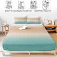 thumbnail image 5 of Twin XL Size Fitted Sheet Set - Brown Teal Ombre 2 Piece Bedding Sets 16" Deep Pocket Fitted Sheet with 1 Pillowcases, Modern Gradient Abstract Art Brushed Microfiber Hotel Luxury Bed Sheets, 5 of 9