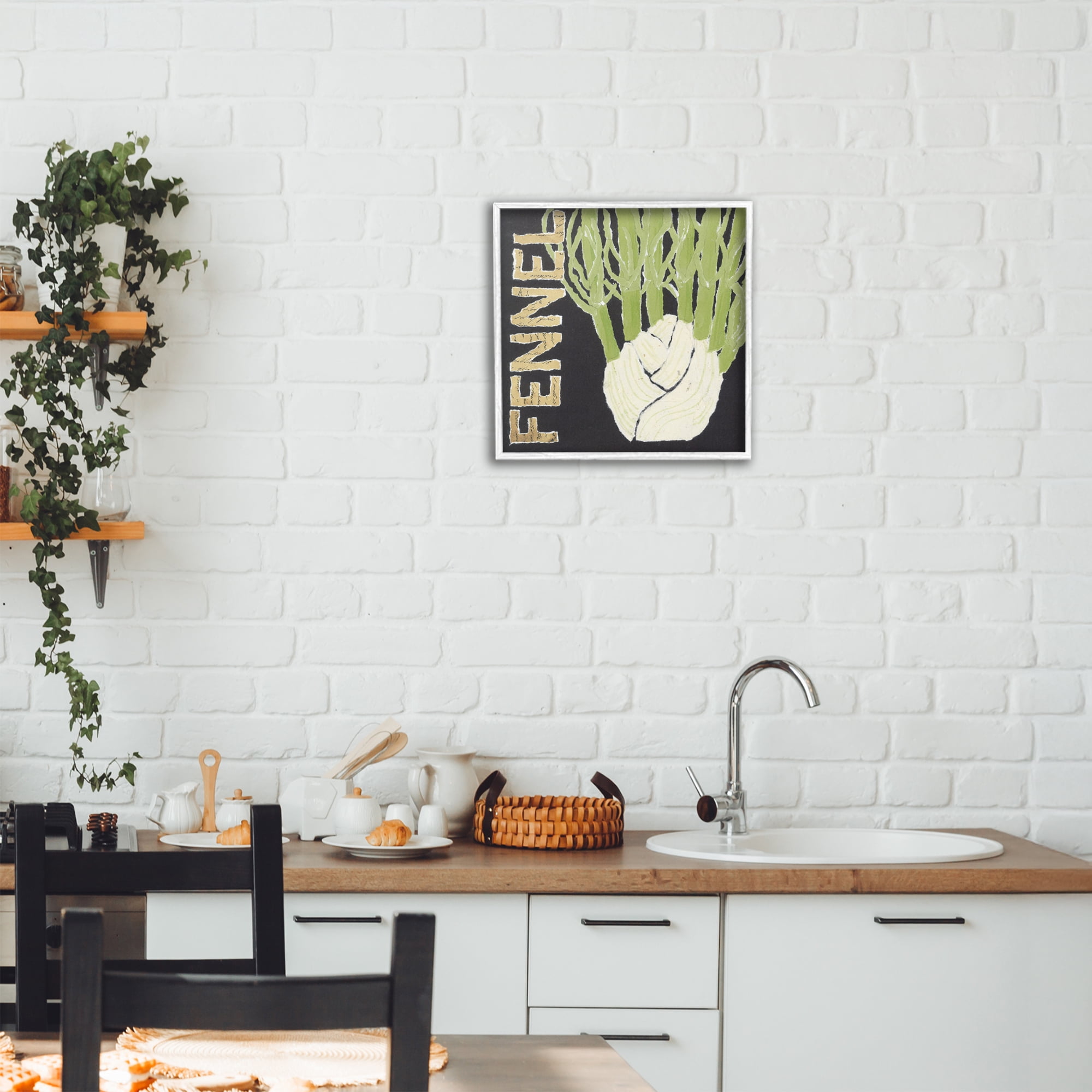 Stupell Industries Fennel Root Vegetable White Framed Giclee Art, design by Nancy Overton