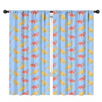 Blackout Kids Curtains,Blue Background Dinosaur Pattern Childrens Insulated Curtains Set Of 2,Bedroom Essentials,Toddler Room Decor 42"x84"