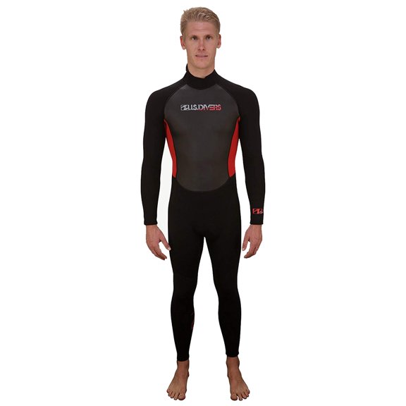 U.S. Divers Mercury Black/Red Full Adult Wetsuit, Small