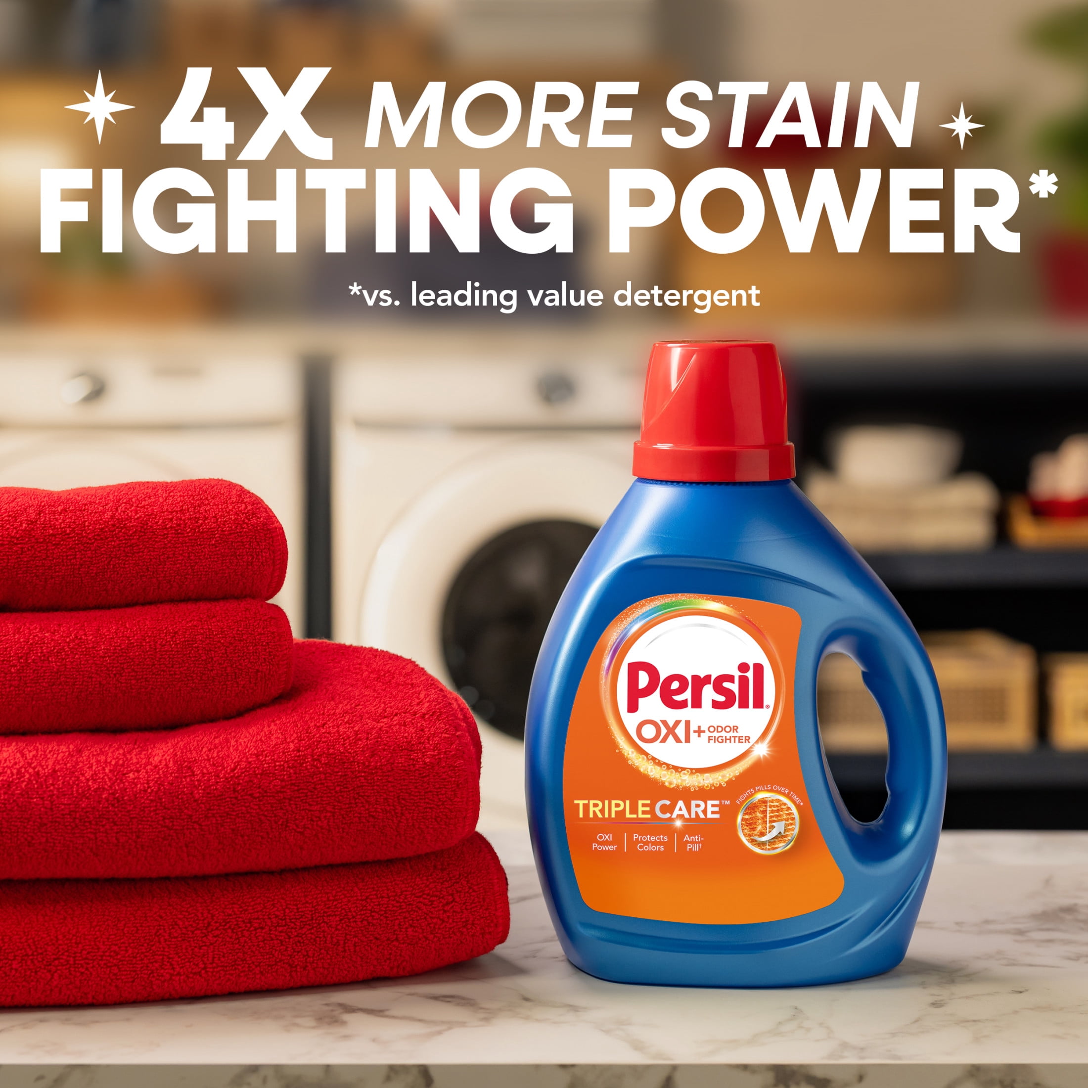 Persil Advanced Clean Oxi+Odor Fighter Liquid Laundry Detergent, 34 fl oz, 20 Loads