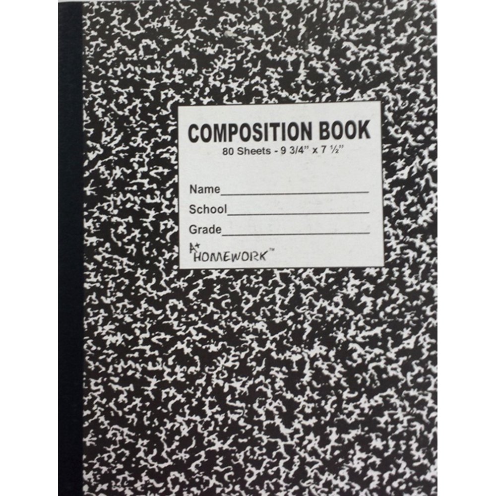 Wide Ruled Black Marble Composition Book 80 Sheets(Pack of 48 )