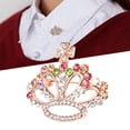 thumbnail image 4 of Crown Brooch,  Tiara Crown Brooches Alloy Frame Colored  Rhinestone Delicate  For Banquet For Women, 4 of 8