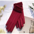 thumbnail image 2 of ShomPort Elegant Gloves for Womens Velvet Touch-Screen Full Finger Lightweight Winter Warm Trendy Cozy Soft Gloves, 2 of 2