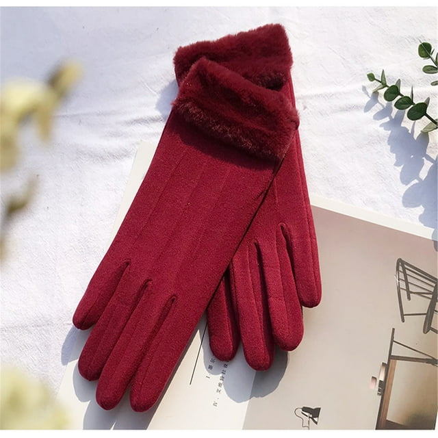Gants d'Hiver Chauds pour Femmes Épaississement Plus Velours Coupe-Vent Cyclisme Extérieur