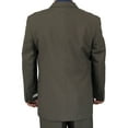 thumbnail image 3 of Mens Two Piece Double Breasted Modern Fit Italian Styled Dress Suit Set | Black Charcoalgrey Chocolate Grey Navy White, 3 of 4