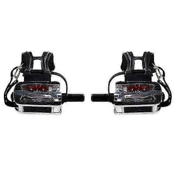 SPD Pedals for Spin Bike with Toe Cages for Clip Pedals Indoor Exercise Cycling Platform Pedals 9/1