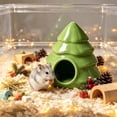 thumbnail image 5 of Qocolcyl Green Ceramic Christmas Tree Hamster House, Pinaster Shaped Small Pet Hideout Bed, Breathable Cooling Habitat For Hamsters, Gerbils And Small Rodents, 5 of 7