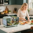 thumbnail image 4 of Renewold Toaster Oven Dust Cover Linen-Look Polyester Washable Convection Oven Air Fryer Small Appliance Protection Case Kitchen Accessories, 20.5 x 16.5 x 10 Inches, Brown Horse Flower Forest, 4 of 7