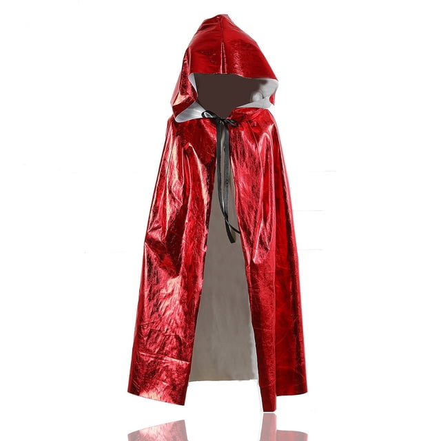 Capa metálica con capucha para Halloween, unisex, para niños, bruja, vampiro, para Halloween, Navidad, disfraz de cosplay