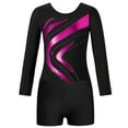 thumbnail image 5 of Alvivi Kids Girls Ballet Dance Long Sleeve Gymnastics Leotard with Booty Sports Tracksuit Dancewear Hot Pink 12, 5 of 7