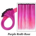 thumbnail image 2 of Benehair 10PCS Colorful Hair Extensions Clip in Rainbow Multi-color Synthetic Long Hairpiece Party Highlights for women girls kids gift, 2 of 7