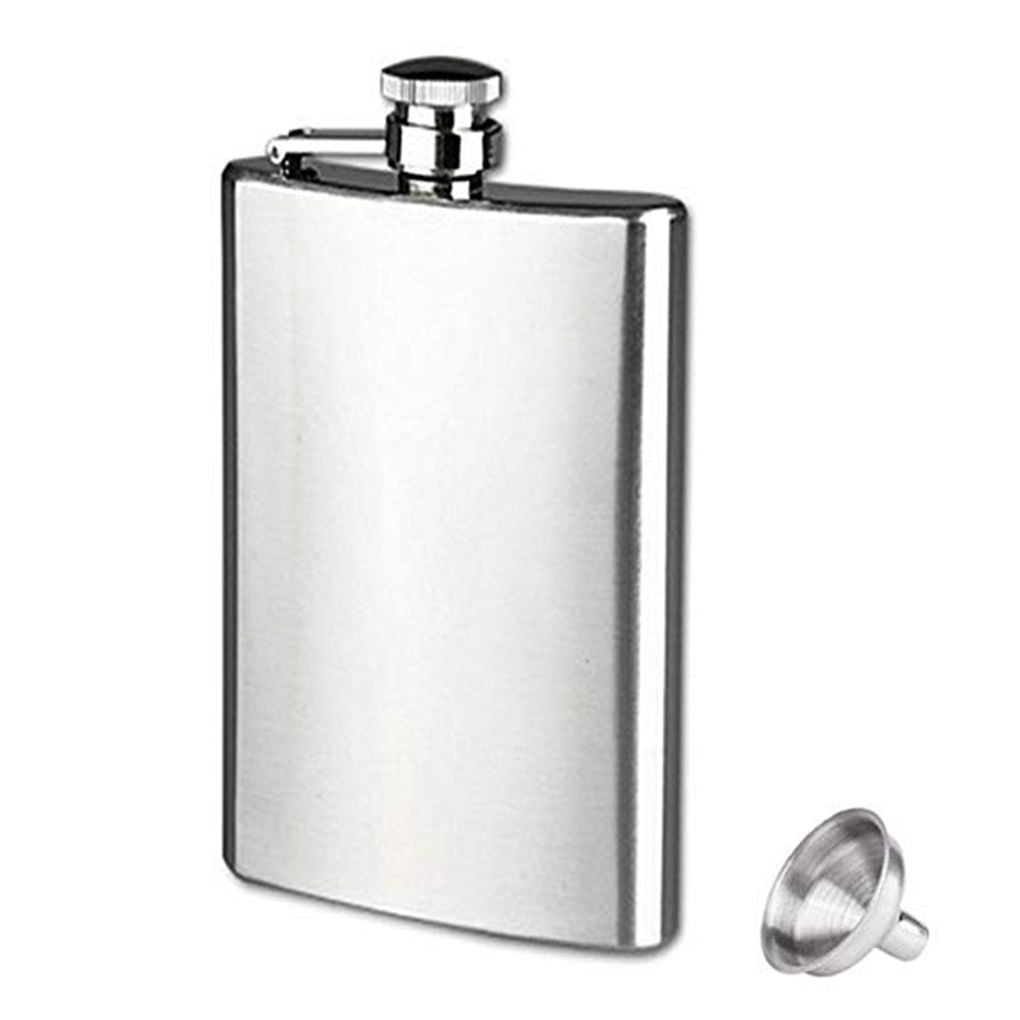 Pirate Treasure D4 Flask 8oz Stainless Steel Hip Drinking Whiskey 