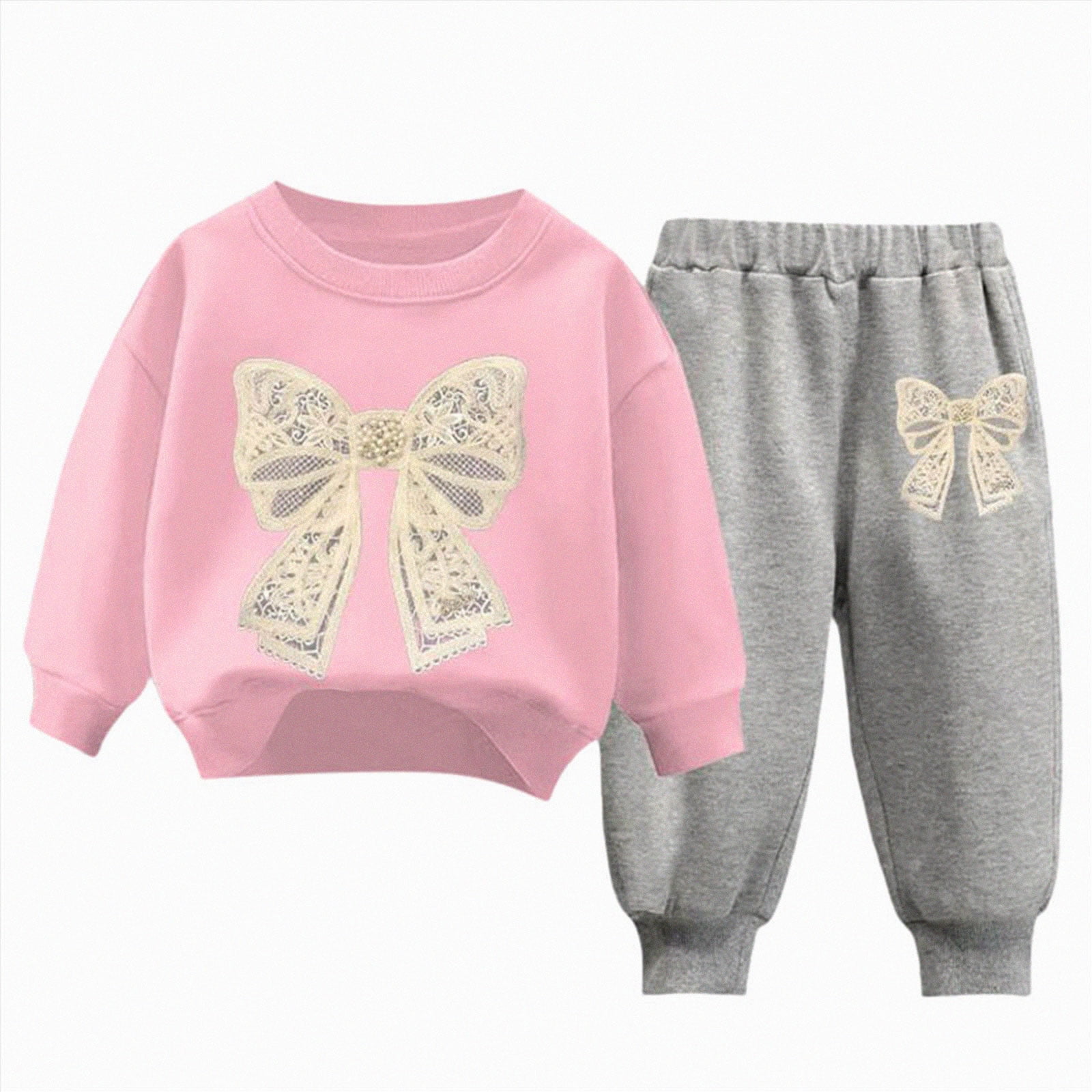 Toddler Baby Girl Clothes Fall Winter Outfits 2t 3t 4t 5t 6t Cute Print Long Sleeve Sweatshirt Pant Outfits 3-4 Years J