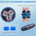 thumbnail image 4 of 5PCS IP68 Waterproof Junction Box, Outdoor 5 Pin Cable Connector, for 3.5-10mm Wire Range (AC 250V, 16A), 4 of 5