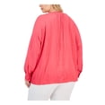 thumbnail image 2 of Calvin Klein Womens Shirred Pullover Blouse, Pink, Plus Size, 1X, 2 of 2
