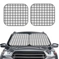thumbnail image 2 of Fotbe Gray Checkboard Juego de 2 Piezas de Parasoles para Parabrisas | Bloqueador Solar para Auto | Accesorios Plegables para Protección Solar Interior-Medium, 2 of 6