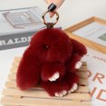 thumbnail image 2 of Bunny Keychain Cute Rex Rabbit Faux Fur Keychain Car Handbag Keyring, 2 of 2