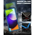 thumbnail image 5 of Njjex Phone Cases for Galaxy A52 4G 5G 6.5", [2 Pack Temerped Glass Screen Protector] Combo Holster Belt Clip [Heavy Duty] [Kickstand] Full-Body Rugged Holster Case (Blue), 5 of 9